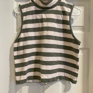 COPY - Lou & Grey green and cream striped tank top, large
